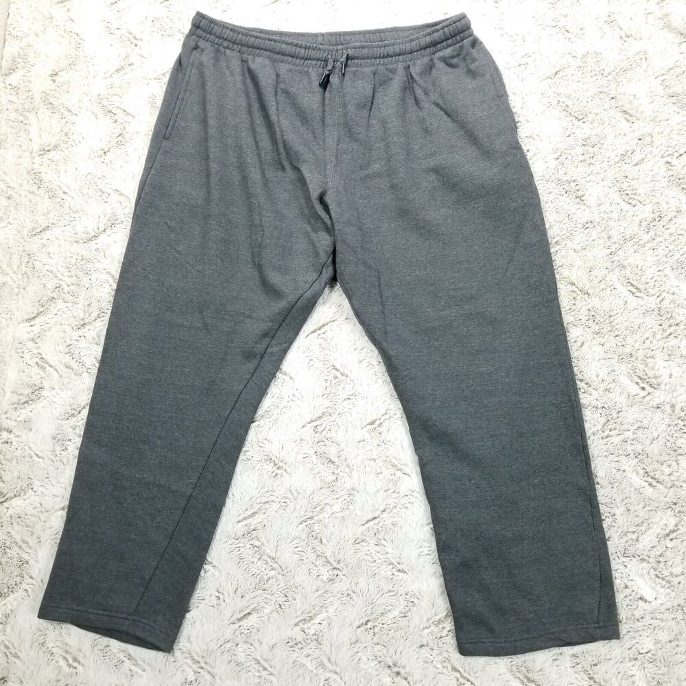 Bcg Pants Mens 2XL Gray Fleece Sweatpants Drawstring Straight Dark Wash